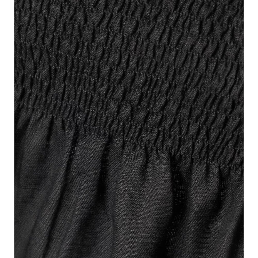 NWOT SLEEPER | Atlanta Off The Shoulder Shirred Linen Dress Black - NEVER WORN - Picture 6 of 6